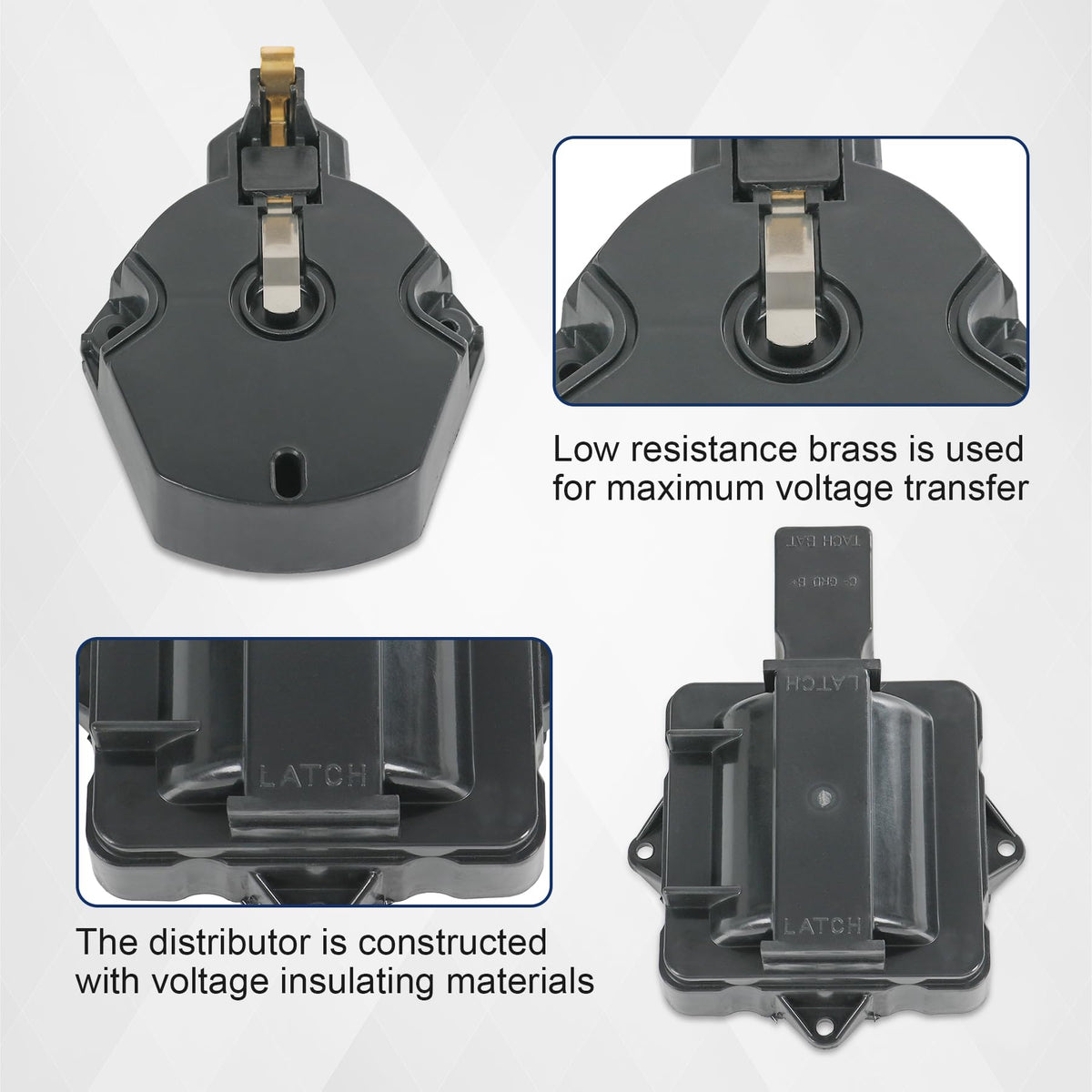 JDMSPEED rotor closeup showing brass terminals for improved conductivity benefit