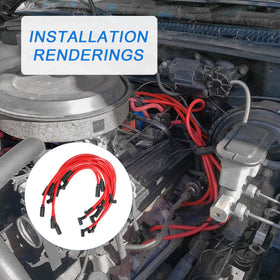 JDMSPEED installed in engine bay showing routing on V8 and improved ignition connection benefit