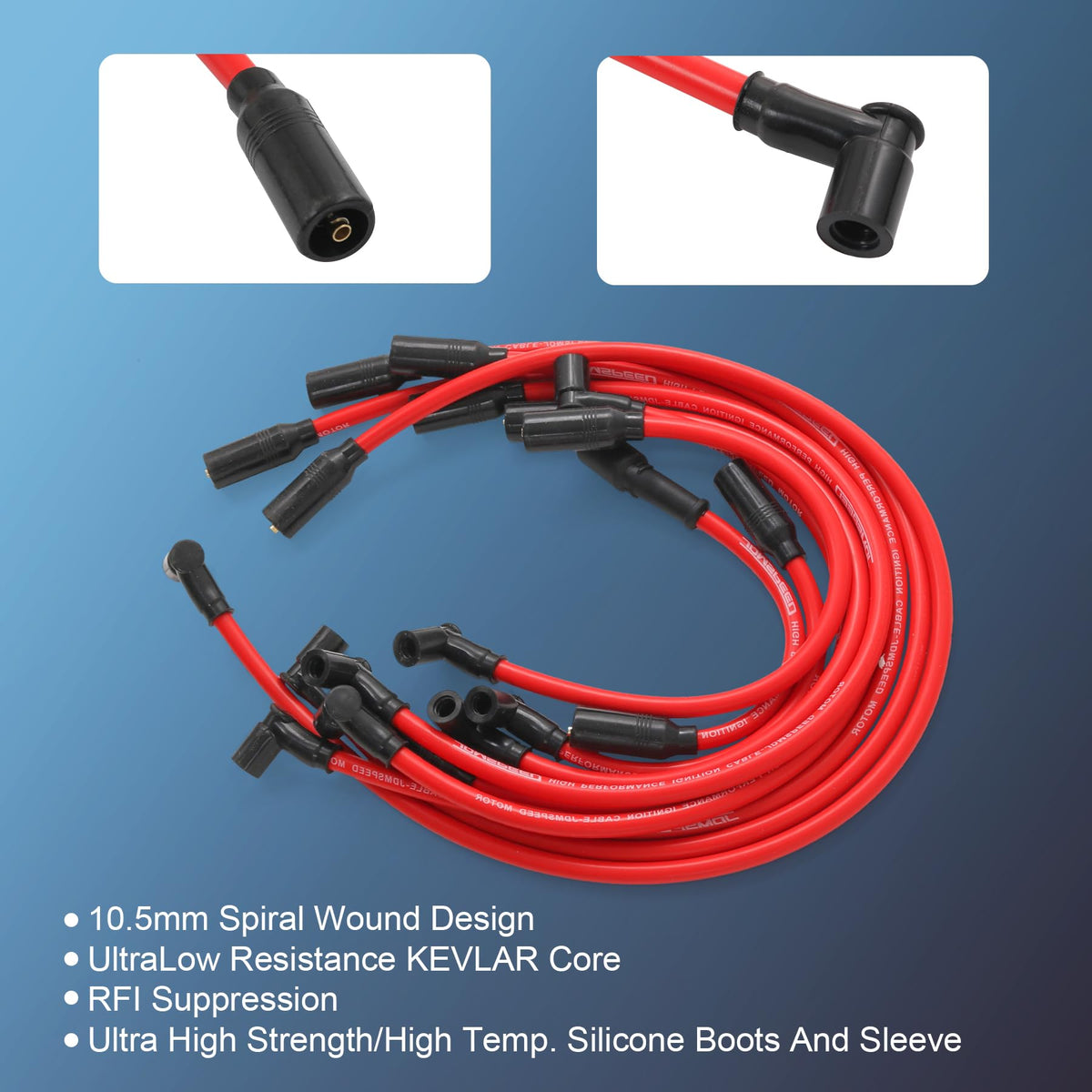 JDMSPEED wires laid on measuring tape showing included lengths and correct-fit verification benefit