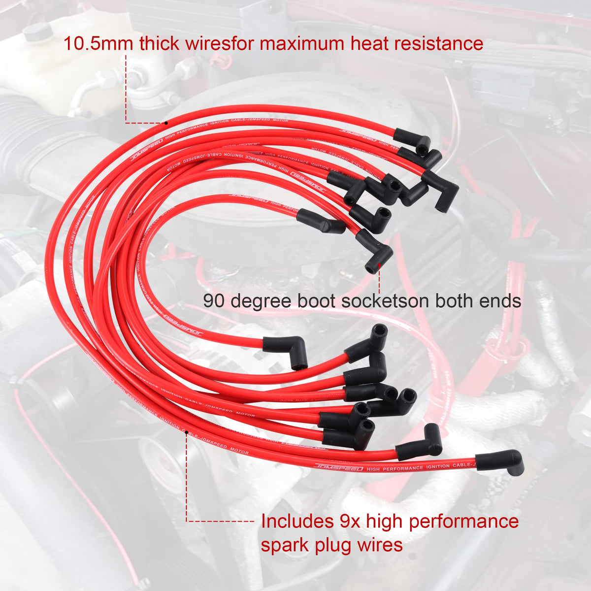 JDMSPEED wires laid out by length for quick comparison and correct routing benefit