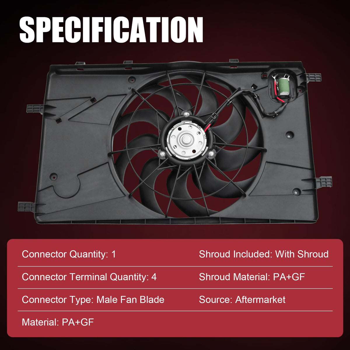 JDMSPEED motor and 4-pin connector detail for easy plug-and-play replacement