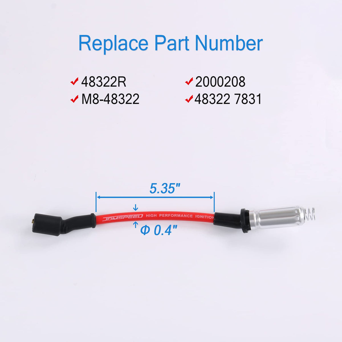 JDMSPEED iridium spark plug close-up of electrode, improved durability and spark focus