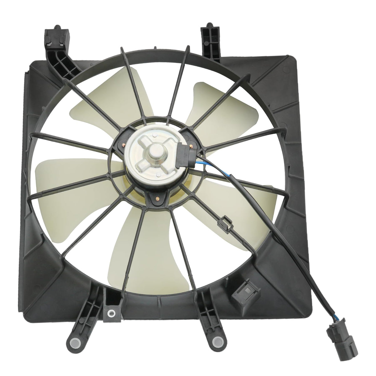 JDMSPEED front view of radiator fan assembly showing fit and airflow benefit