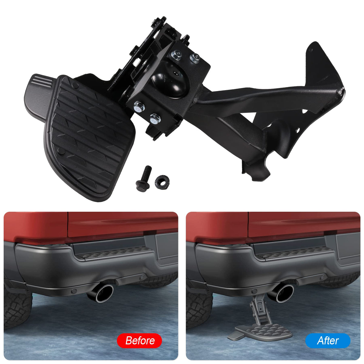 JDMSPEED retracted step hidden under bumper for low-profile appearance benefit