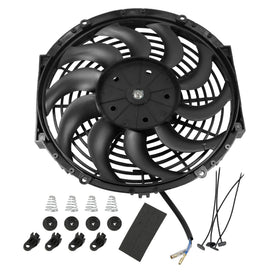 JDMSPEED fan beside ruler showing 12in diameter for accurate sizing