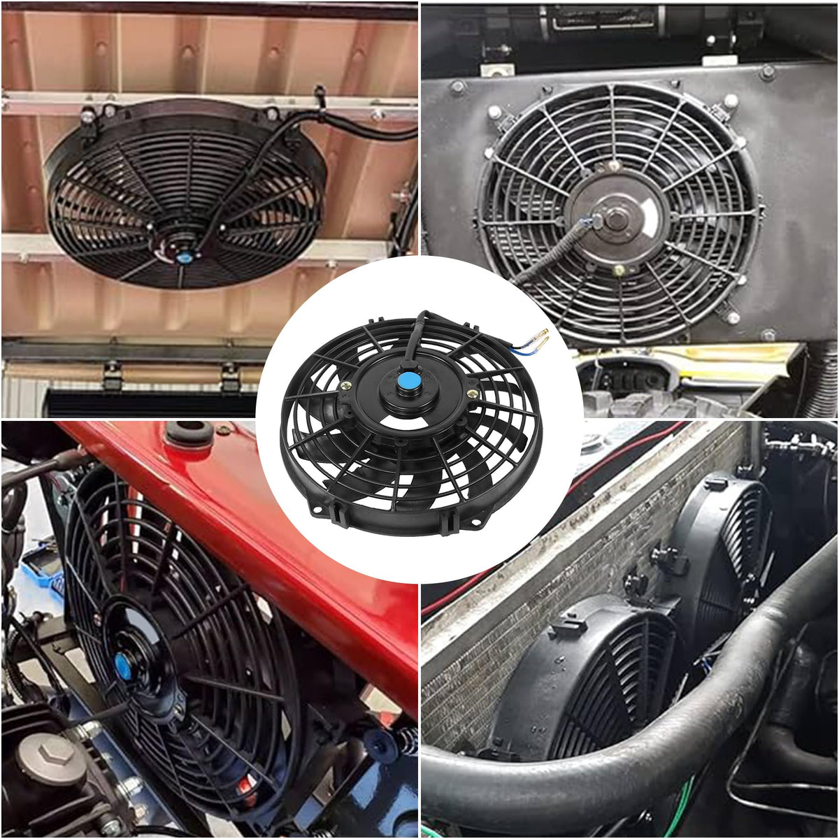 JDMSPEED fan beside ruler showing precise 9-inch scale for fitment planning