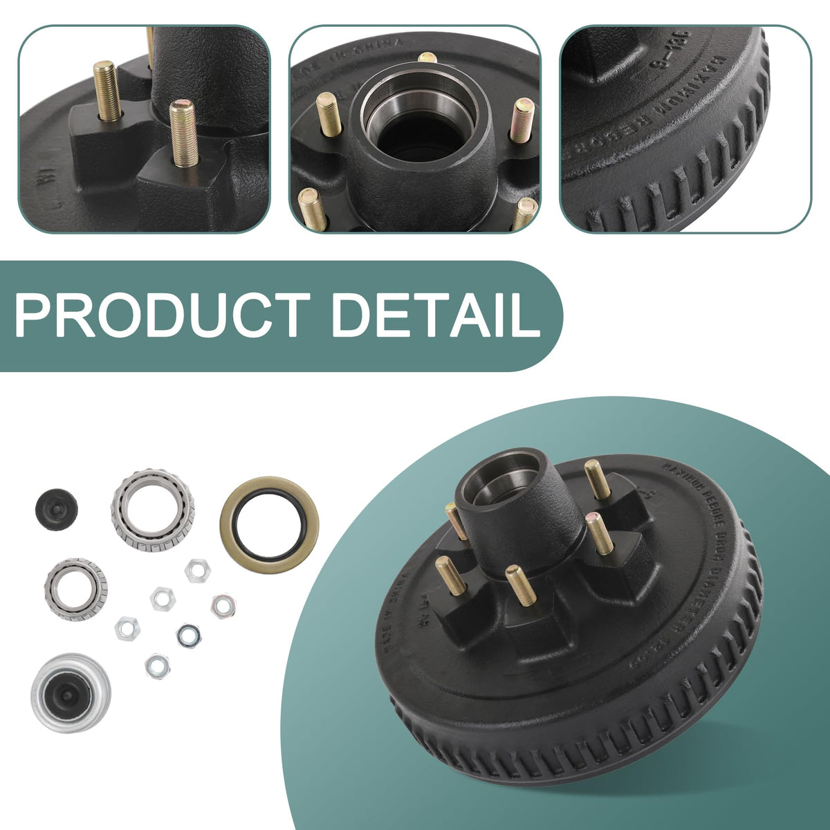 JDMSPEED side profile of 12" x 2" brake drum for accurate brake fitment