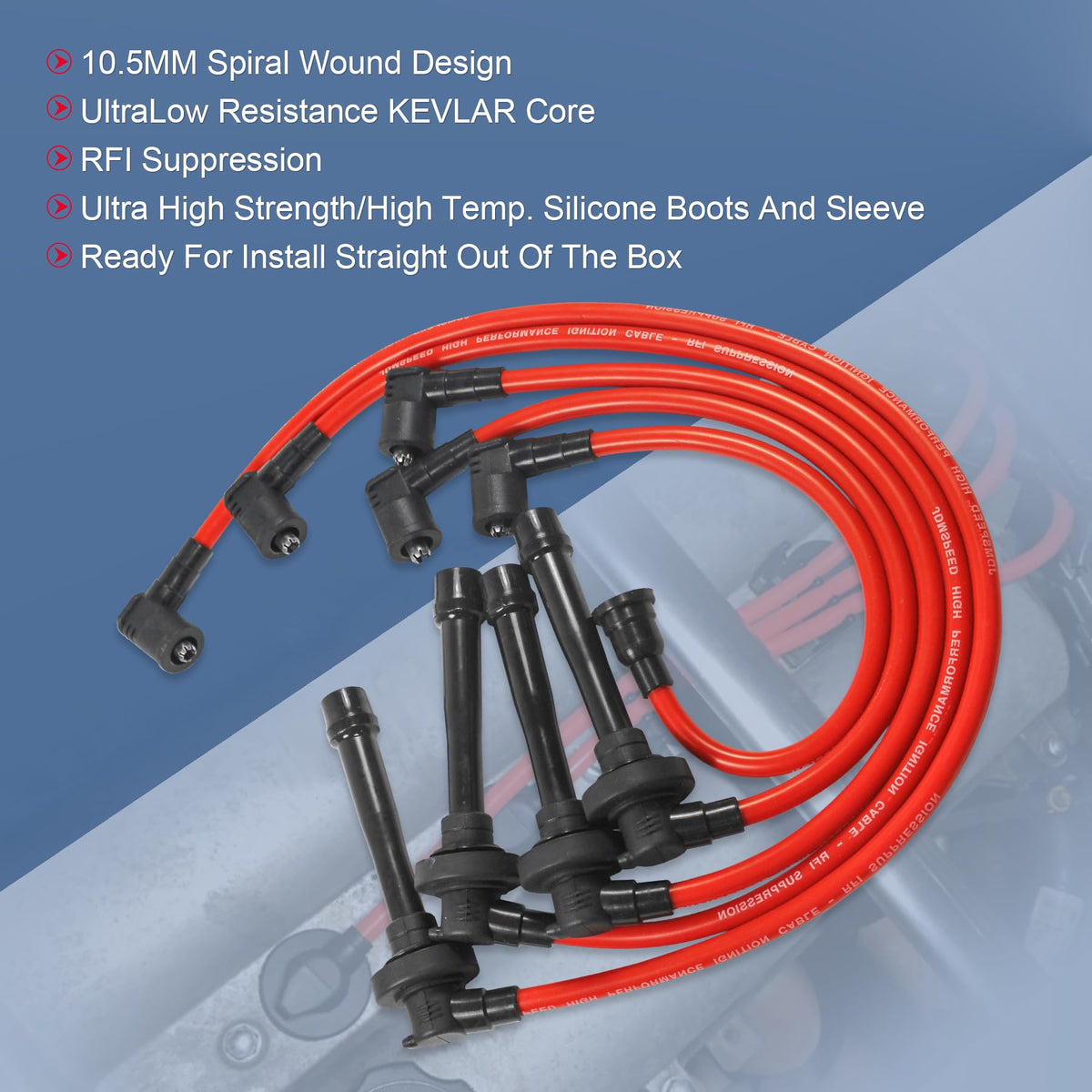 JDMSPEED spiral core conductor detail highlighting consistent spark transfer
