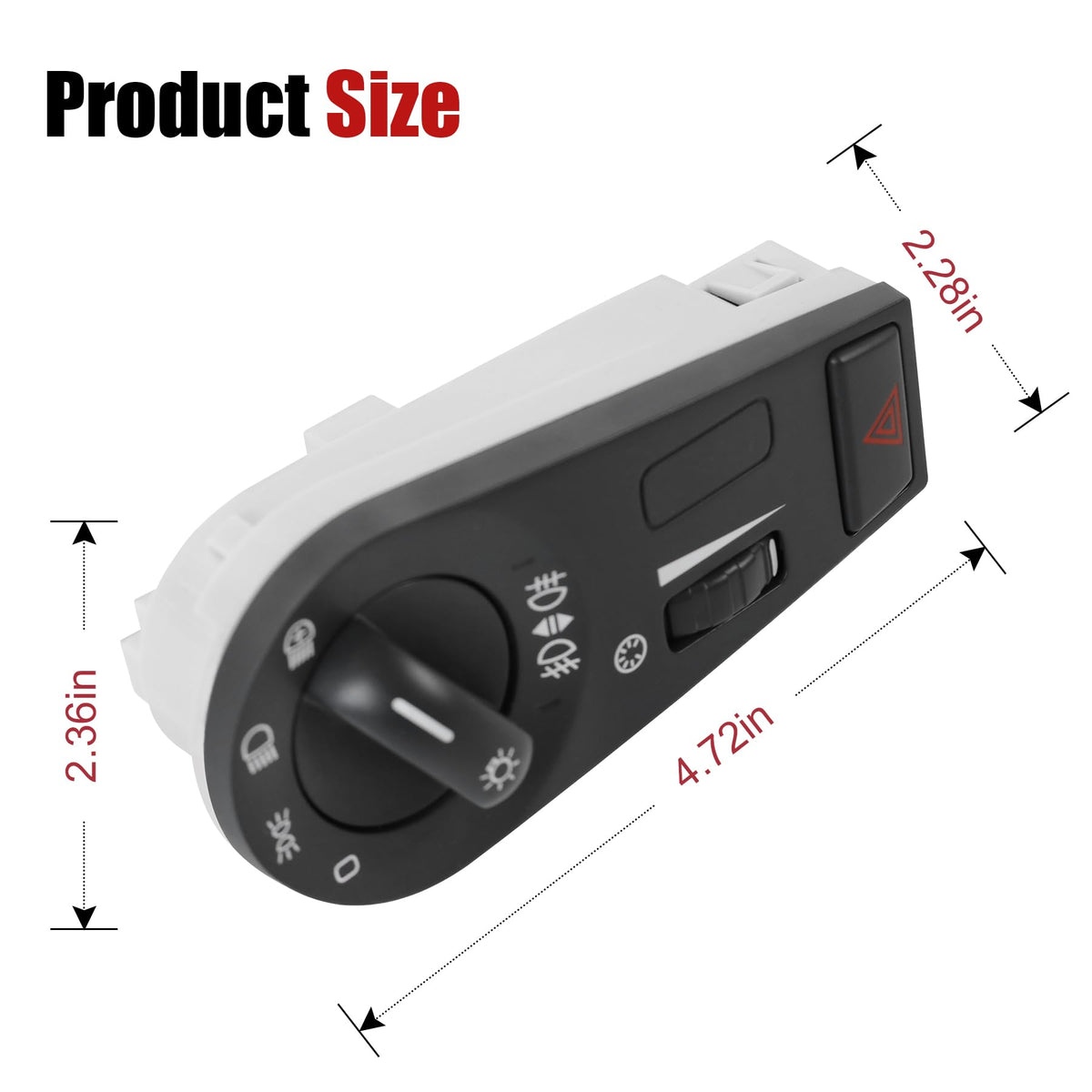 JDMSPEED side profile of switch demonstrating compact, panel fitment