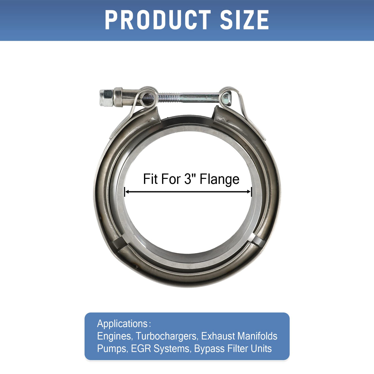 JDMSPEED angled view of two stainless flanges illustrating robust fitment