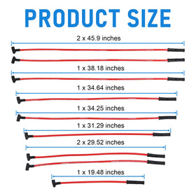 JDMSPEED wires laid out to show varied lengths for proper routing and simplified installation