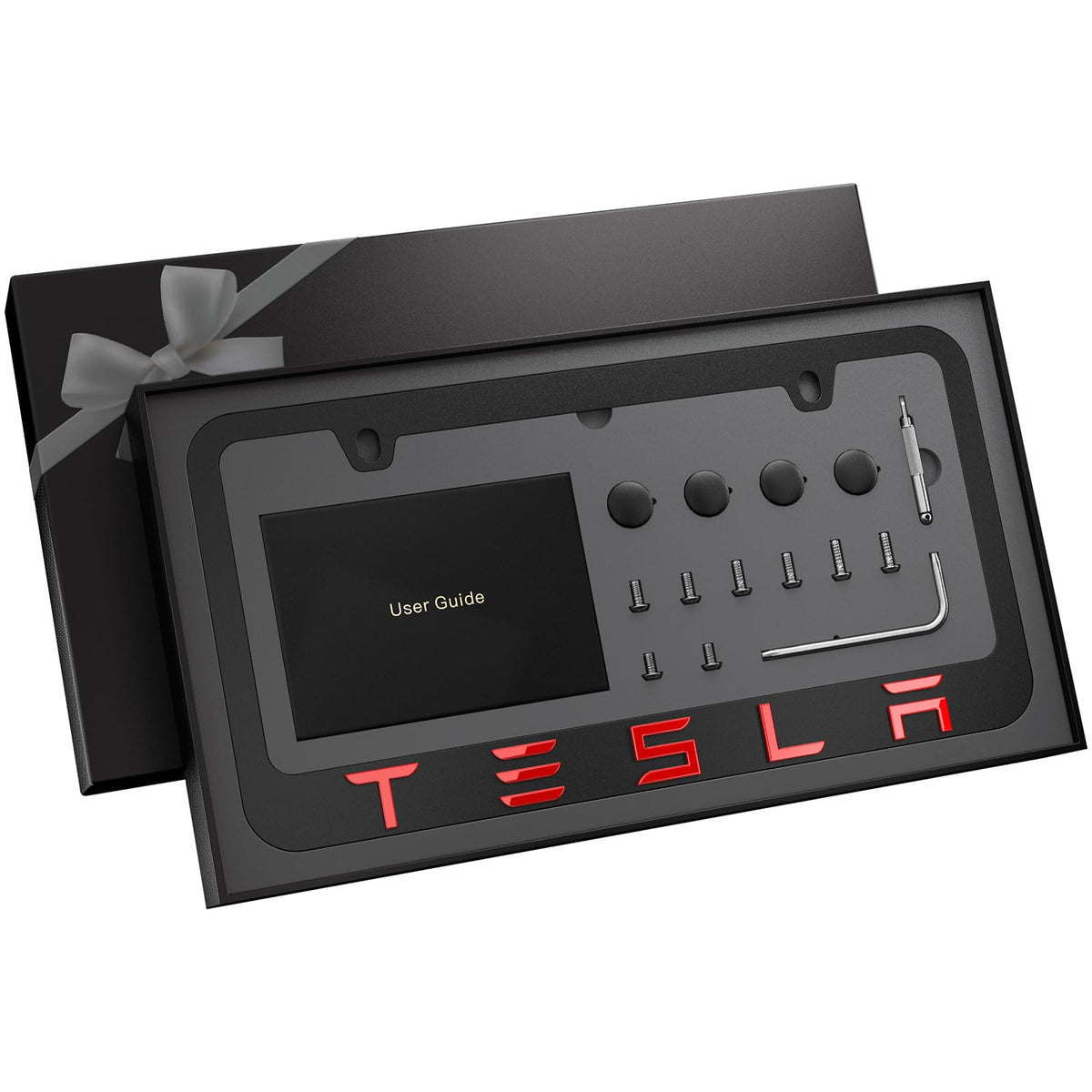 JDMstyle front of license plate frame showing sleek black finish and clean lines benefit refined look