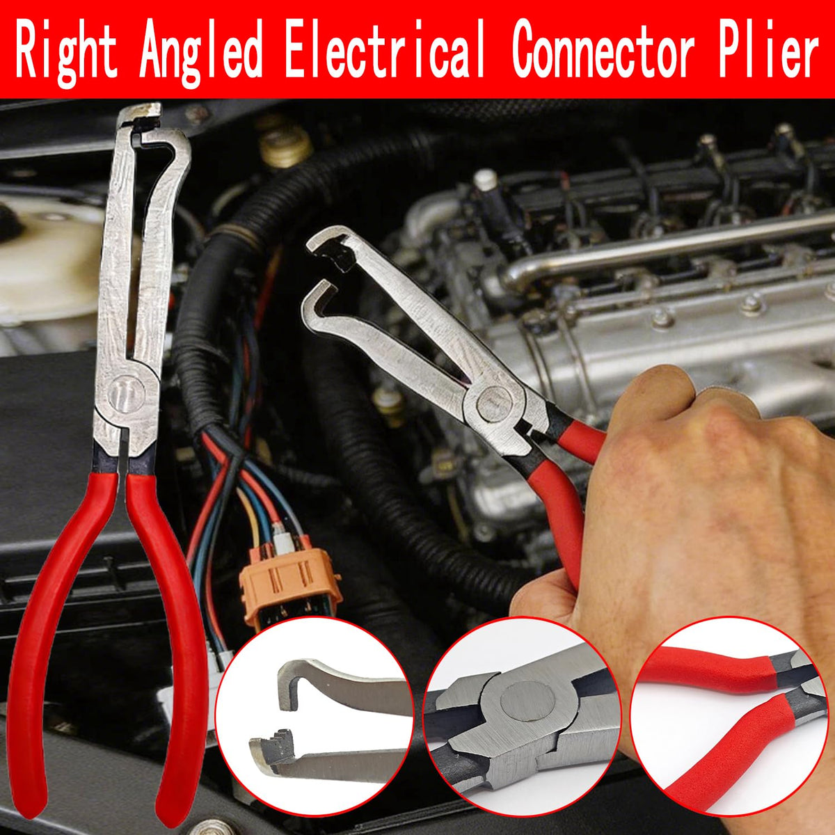 JDUanL angled disconnect plier close-up reaches tight harnesses without damage