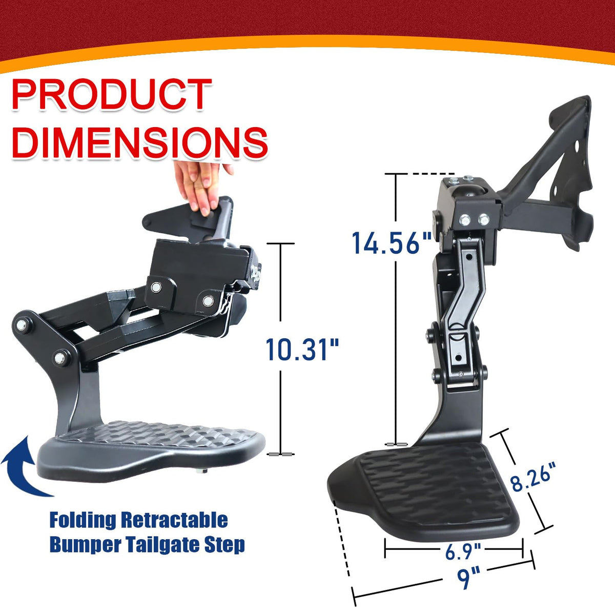 JDZHYR retractable step deployed on bumper demonstrating easy access