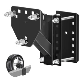 JEACENT front view spare tire mount showing secure fit and durable build