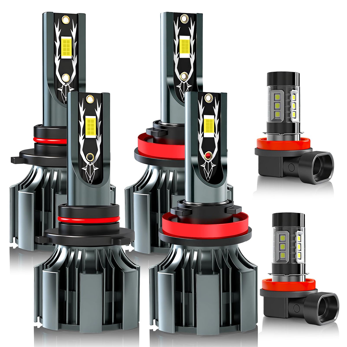 JEAZONFA front view of full 6-piece kit showing plug-and-play readiness and convenience