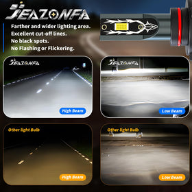 JEAZONFA low-beam in use on road at night showing wider clearer illumination
