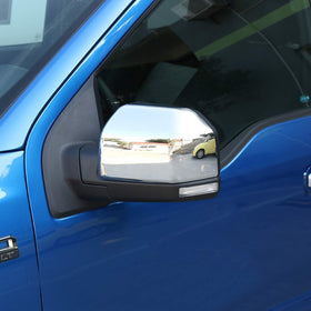 JeCar covers installed on Ford F150 side view demonstrating polished chrome upgrade