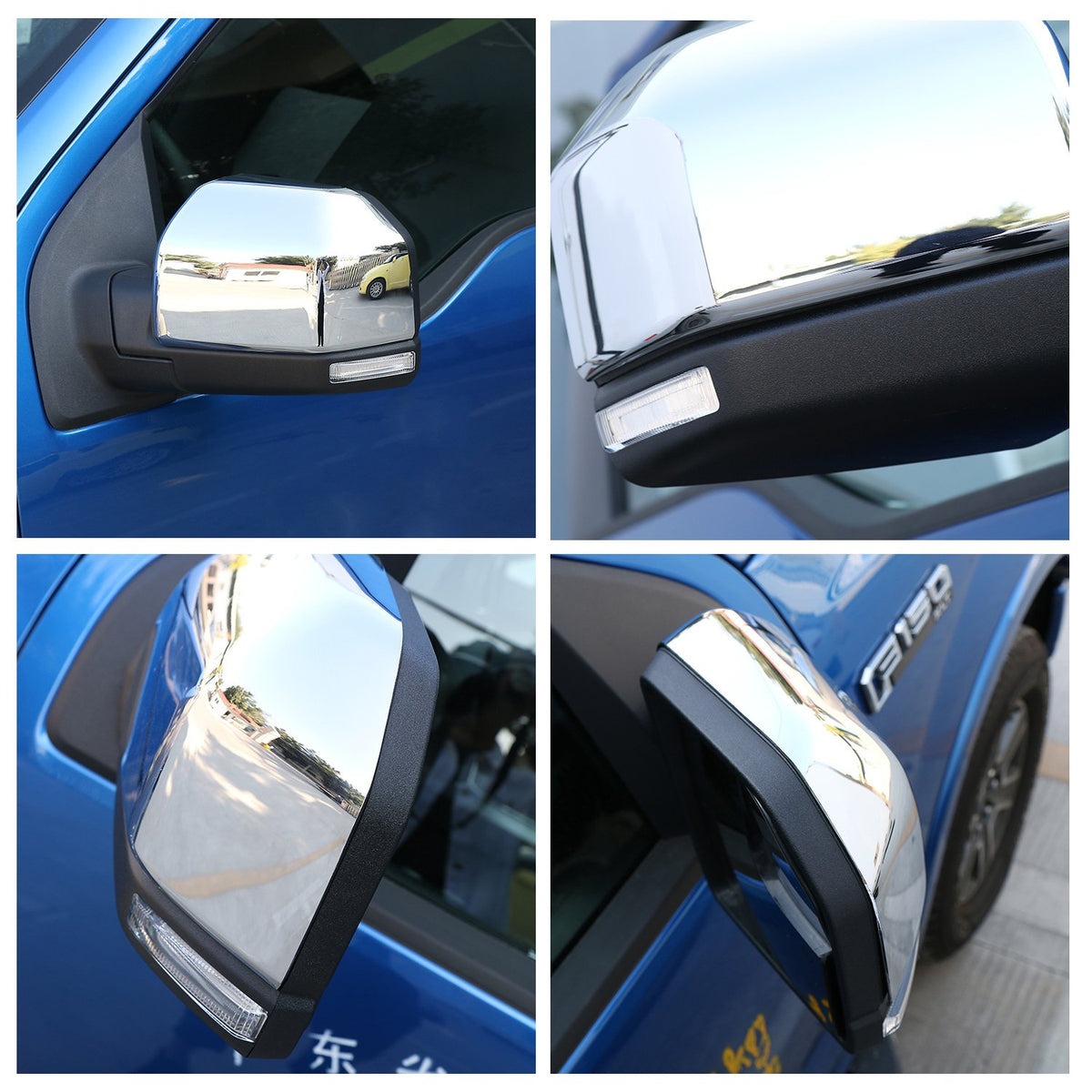JeCar covers on parked F150 lifestyle shot emphasizing stylish protection benefit