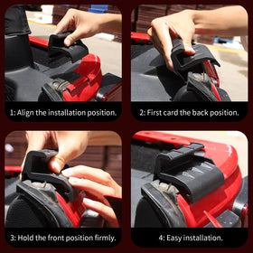 JeCar close-up of molded clip detail for reliable hold