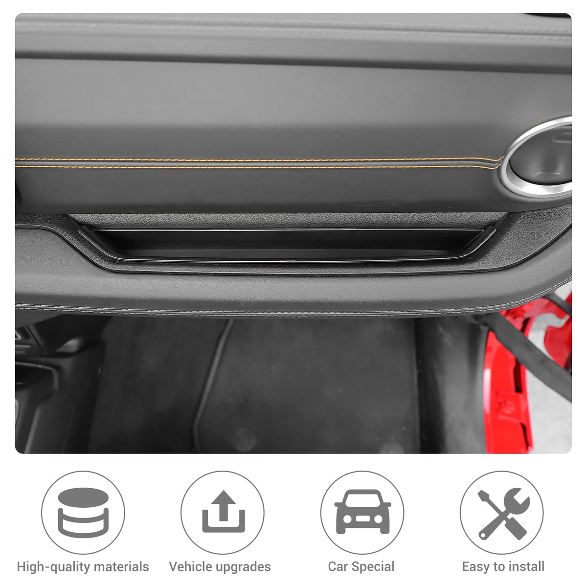 JeCar close-up of matte ABS texture for durable cabin protection