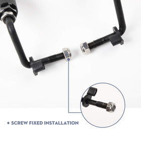 JeCar foot pegs on Jeep with doors off enabling relaxed riding benefit