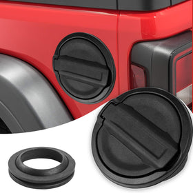 JeCar front view fuel door on Jeep Wrangler shows rugged styling and clear upgrade