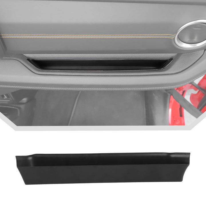 JeCar front view of grab bar tray showing neat storage benefit