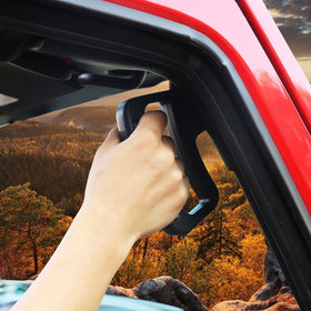 JeCar installed on driver side demonstrating secure handhold advantage