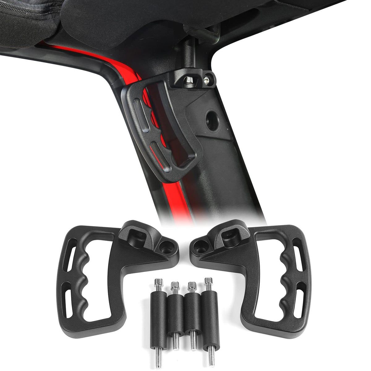 JeCar in Jeep interior during off-road drive showing stability benefit
