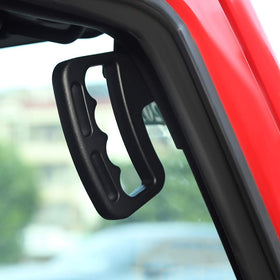 JeCar grab handle on driver side with ruler for size comparison and fit confidence