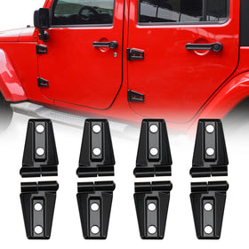 JeCar front hinge cover on Jeep showing neat black finish and improved look