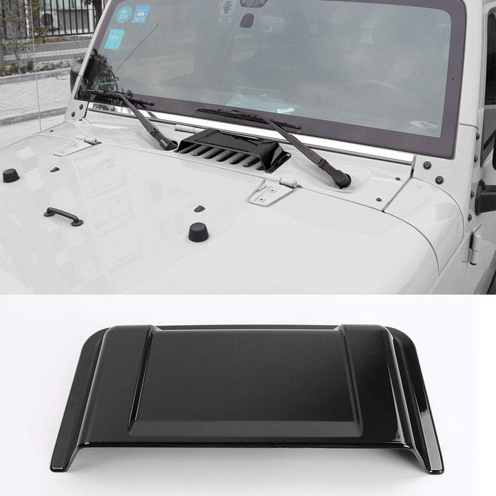 JeCar hood vent front view showing sleek black profile and improved hood styling