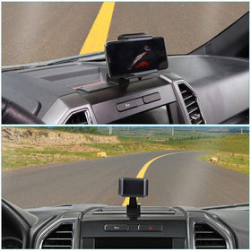 JeCar lifestyle shot on F150 dashboard highlighting safer hands-free driving