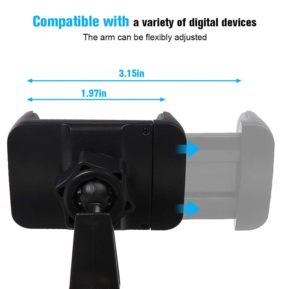 JeCar side profile demonstrating 360° rotation and adjustable viewing angles