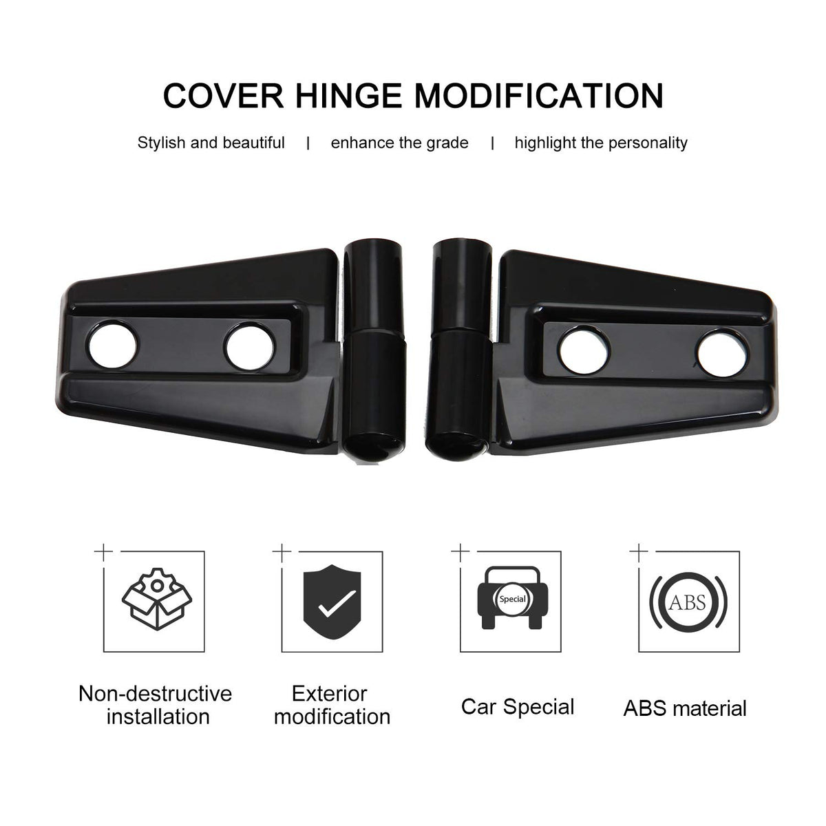 JeCar hinge cover next to hand showing compact size and easy handling