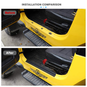 JeCar sill guard next to ruler showing correct sizing and fit