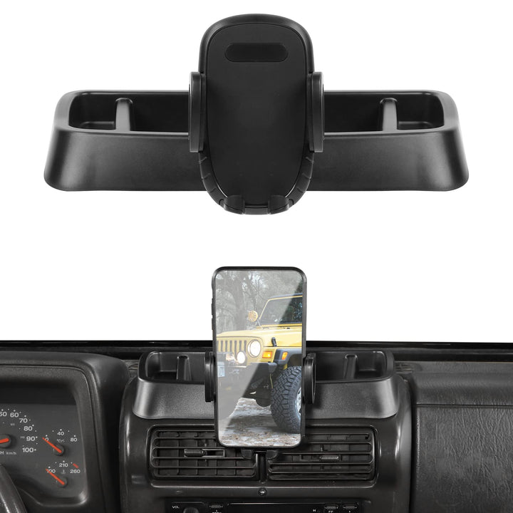 JeCar front view of dash mount showing tidy fit and factory style