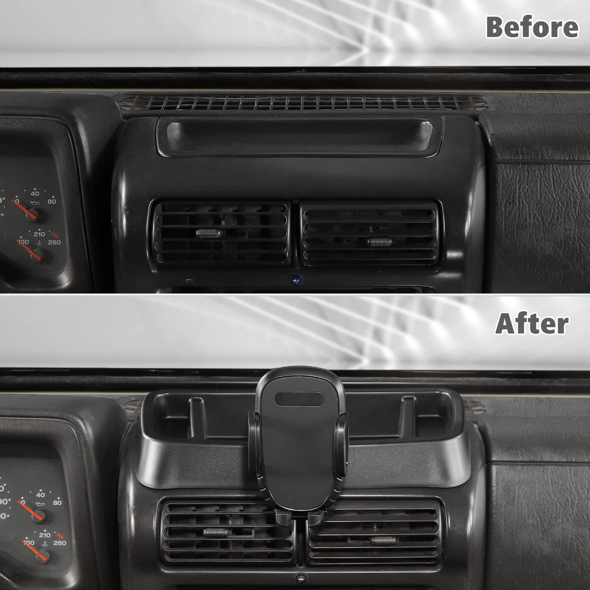 JeCar phone held landscape for navigation and recording benefit