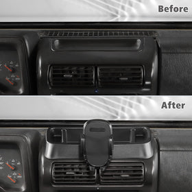 JeCar phone held landscape for navigation and recording benefit