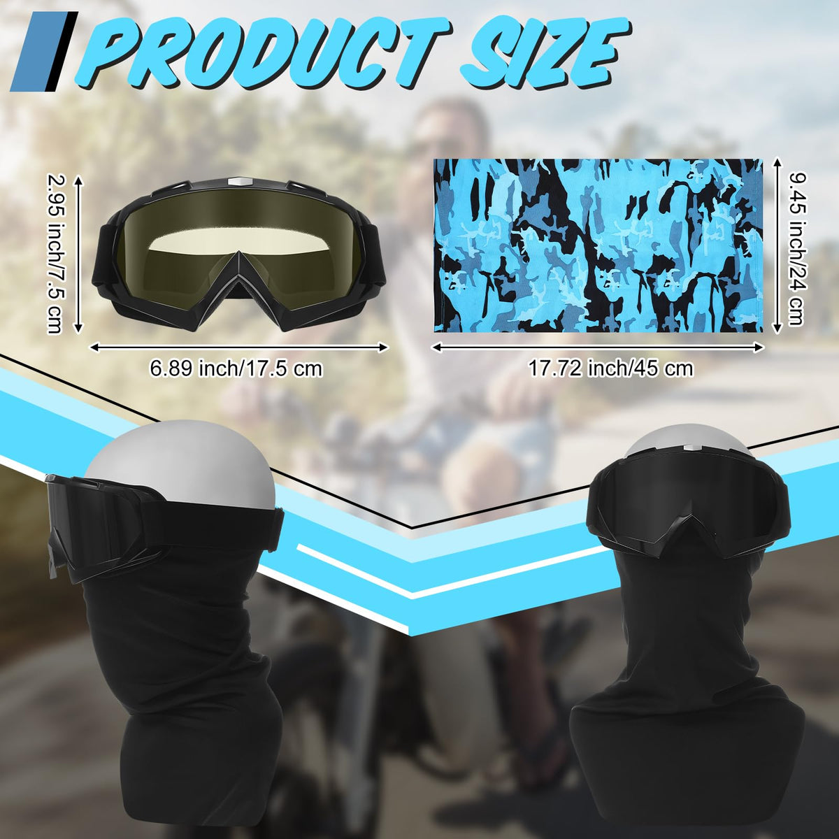 Jecery closeup of polycarbonate goggle lens showing scratch resistant clarity