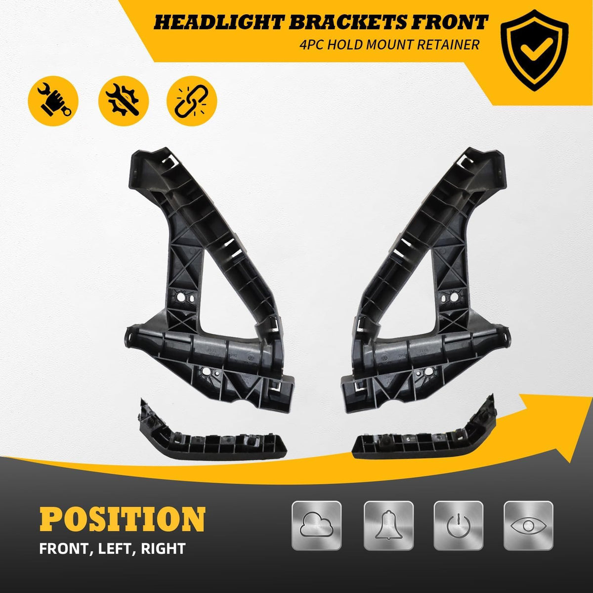 Jecoupoon bracket installed aligning headlight for correct beam positioning