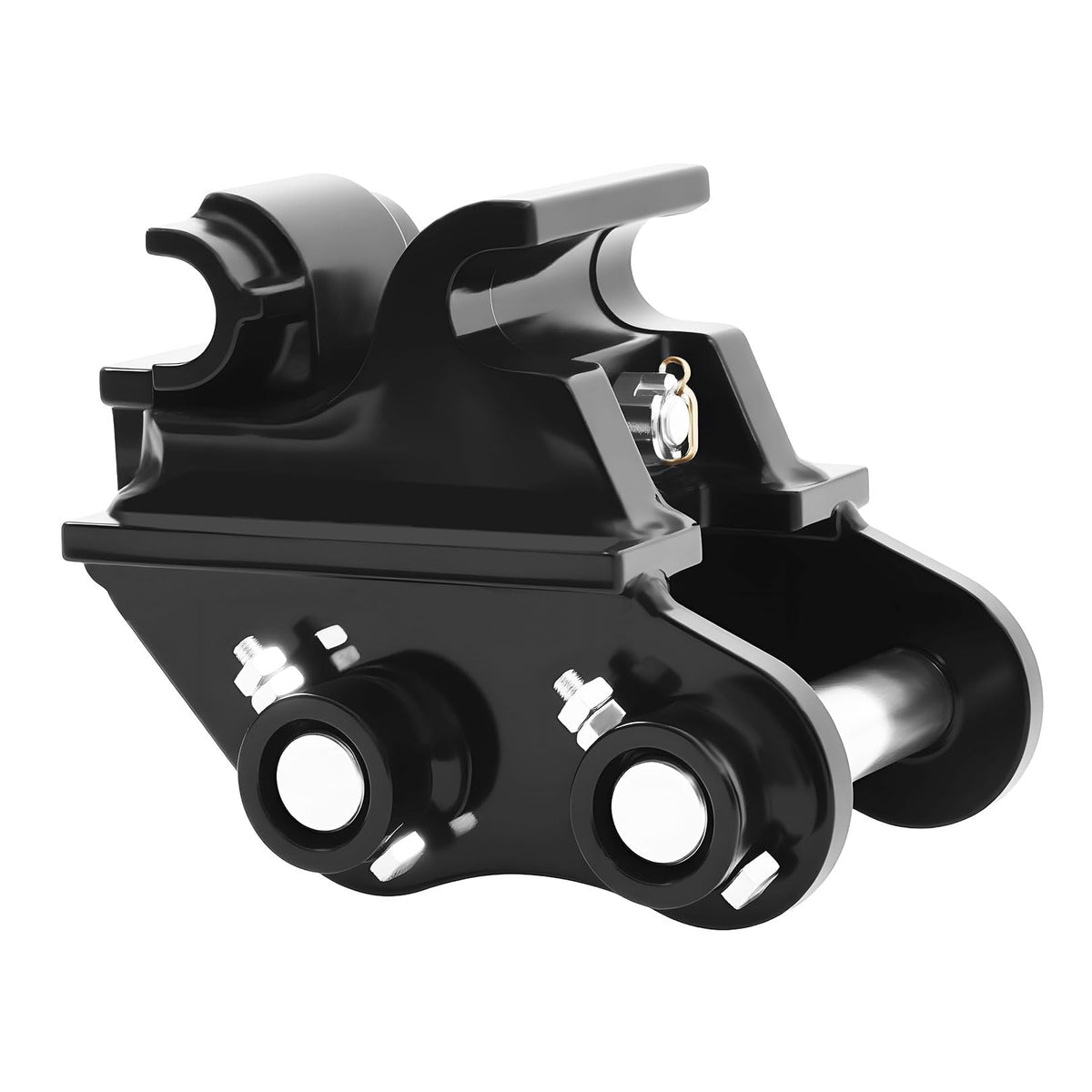 Jecoupoon front view coupler showing robust steel body and secure fit benefit