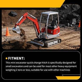 Jecoupoon mounted on excavator arm demonstrating quick attachment change benefit