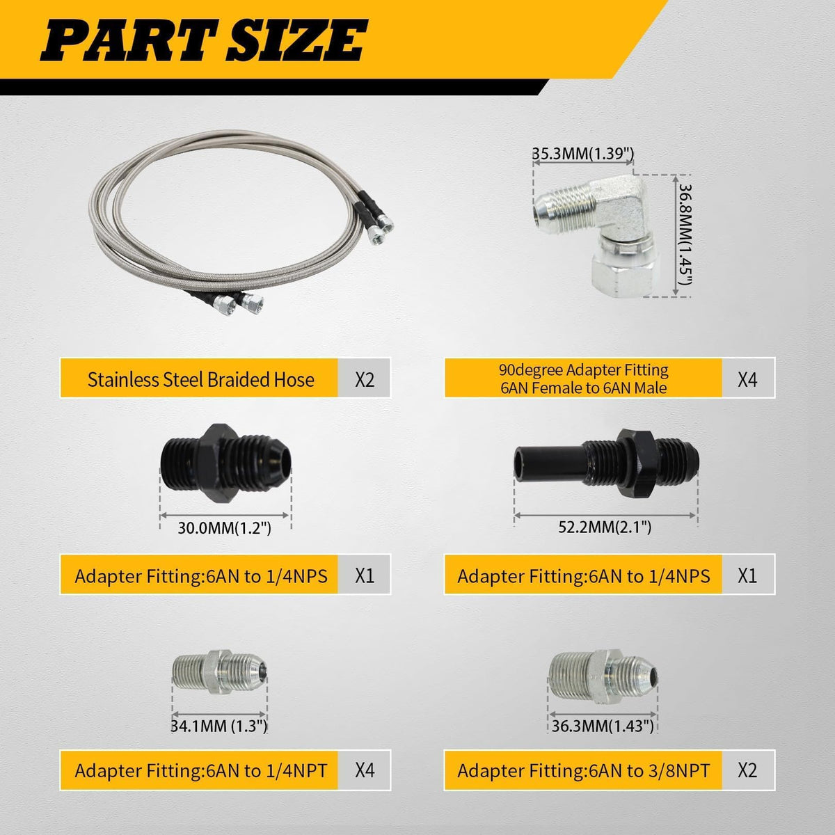 Jecoupoon hose beside measuring tape showing full 70 inch length for long runs
