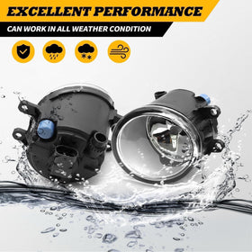 Jecoupoon fog light held in hand to show size and easy fitment