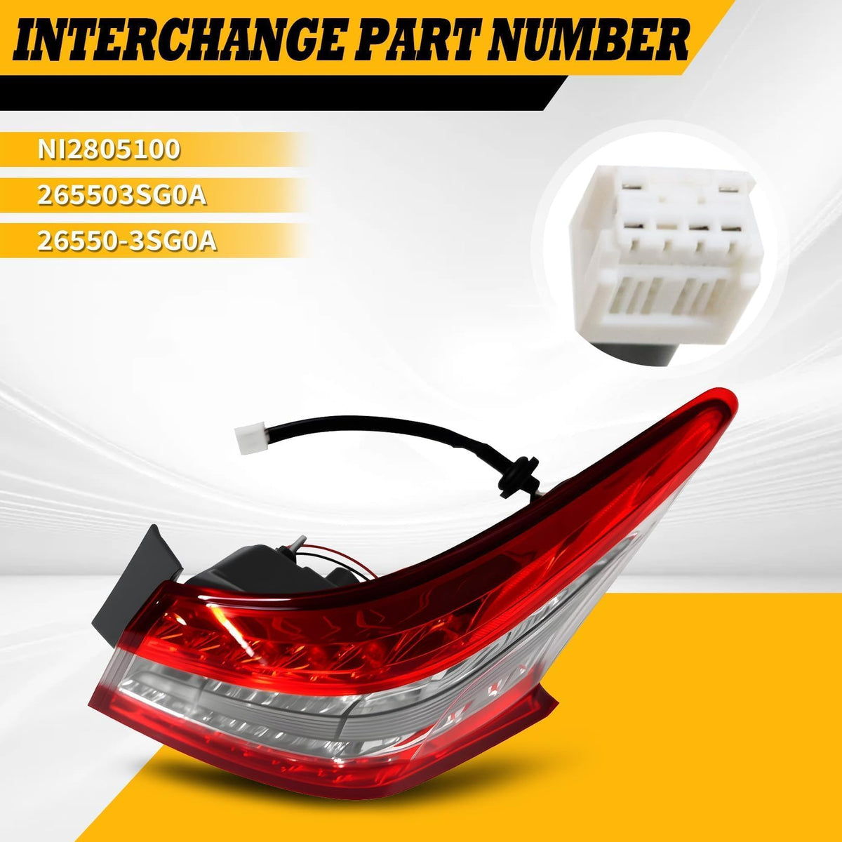 Jecoupoon tail light rear mounting detail showing connector and tabs