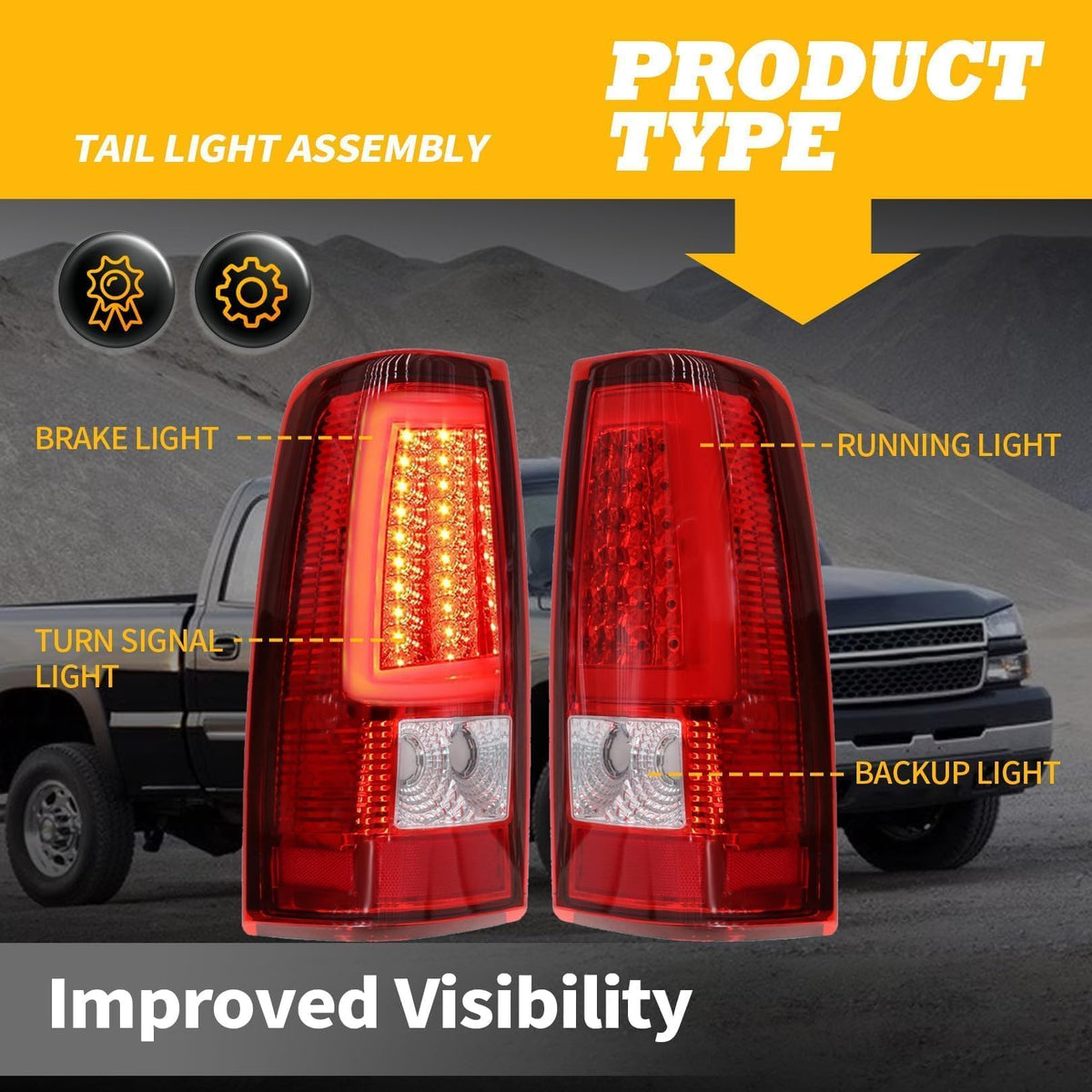 Jecoupoon tail light installed on Silverado demonstrating direct-fit