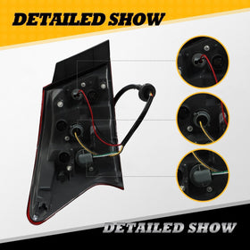Jecoupoon tail light lens close-up highlighting durable coating benefit