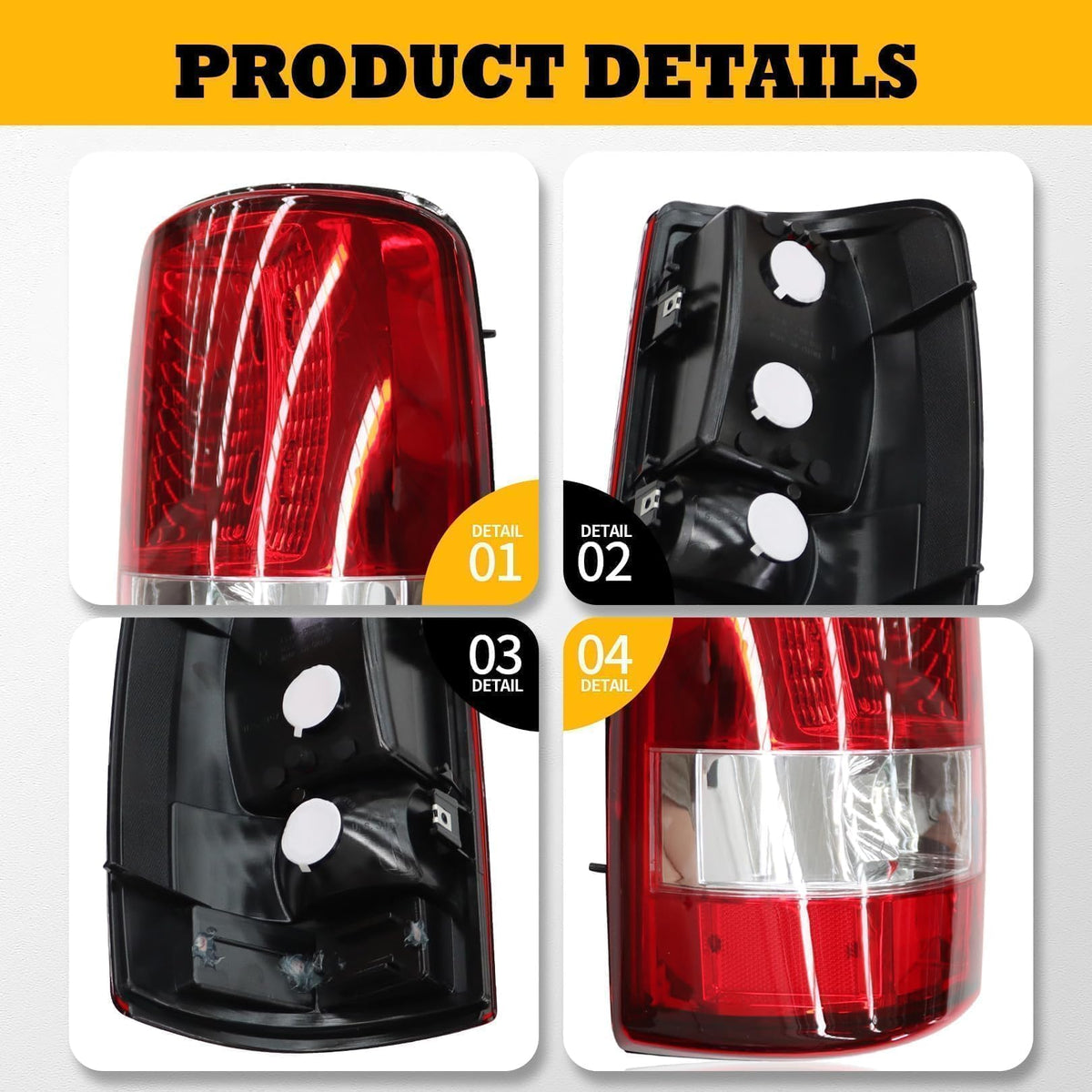 Jecoupoon packaged tail light with label illustrating ready-to-install condition